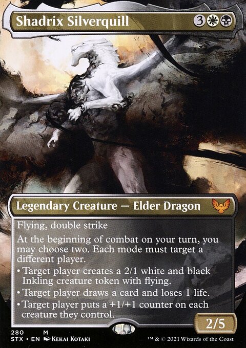 Shadrix Silverquill (Borderless Alternate Art) [Strixhaven: School of Mages]