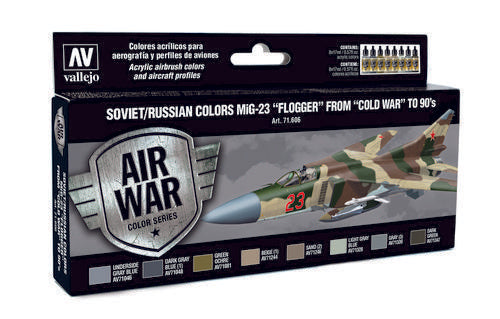 Vallejo Model Air - Soviet / Russian Colors Mig-23 "Flogger" From 70'S To 90'S 8 Colour Set