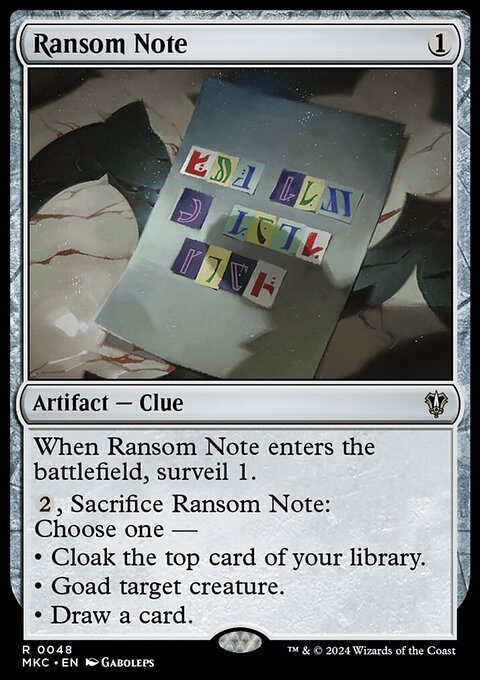 Ransom Note (0048) [Murders at Karlov Manor Commander]