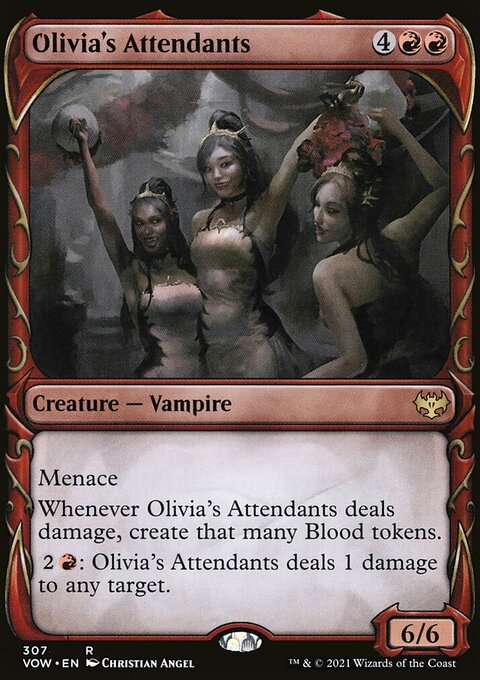 Olivia's Attendants (Showcase Fang Frame) [Innistrad: Crimson Vow]