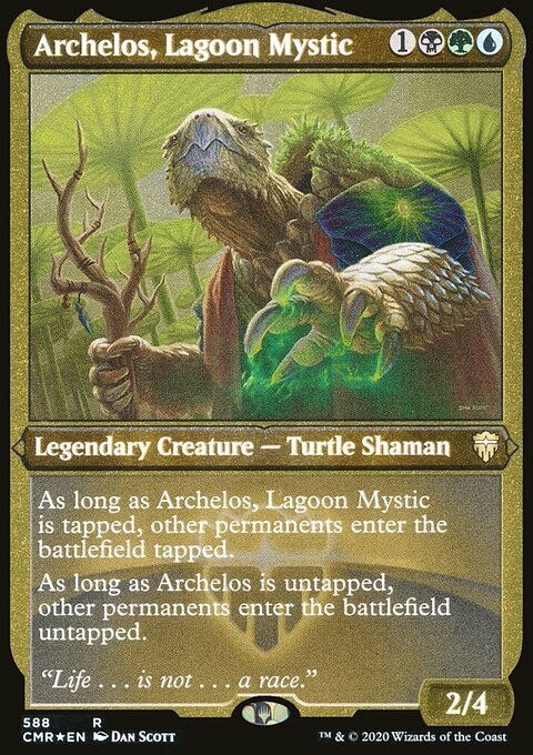Archelos, Lagoon Mystic (Etched) [Commander Legends]