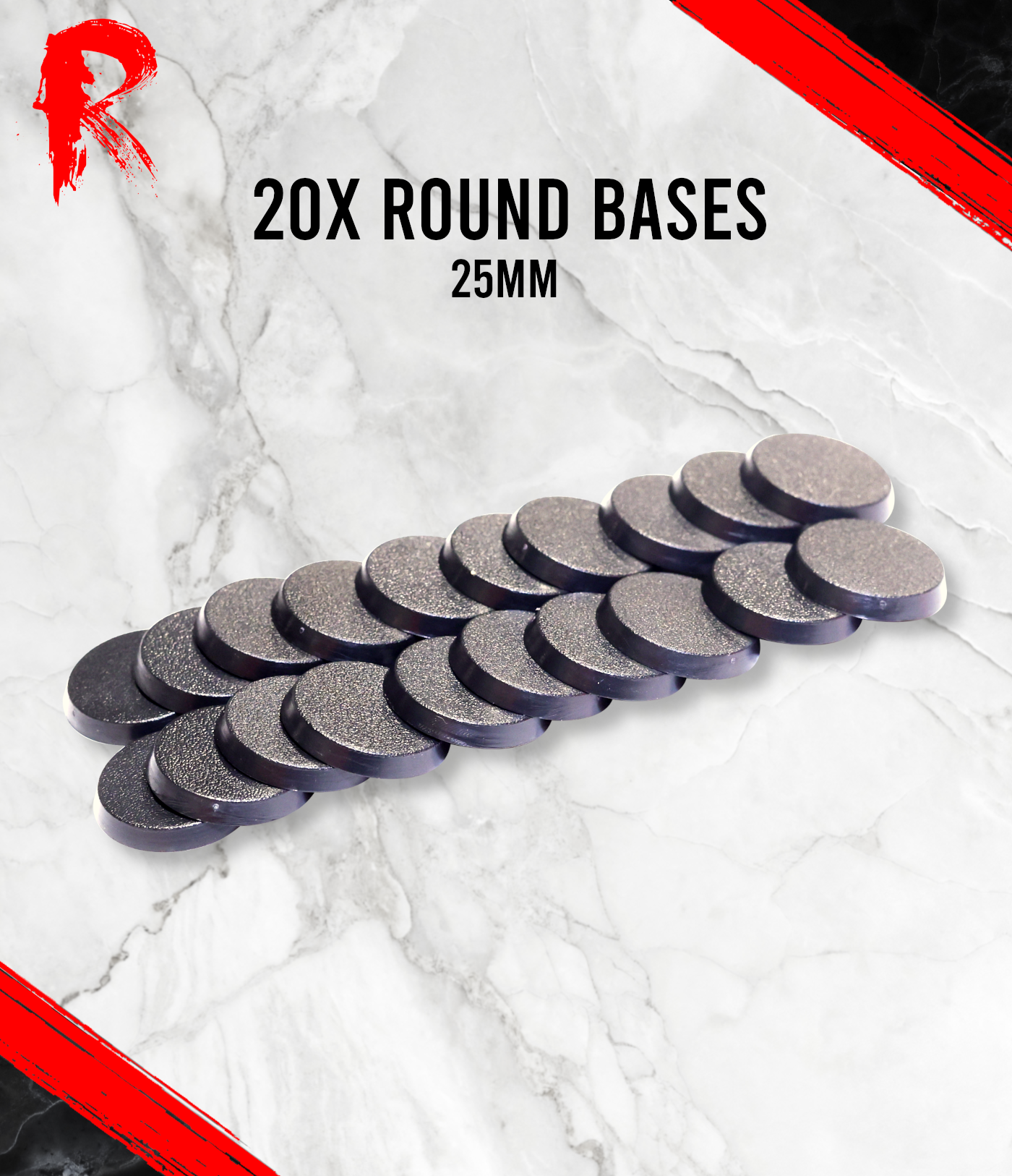 Ronin Games - 20 x 25mm Round Bases - RG4003