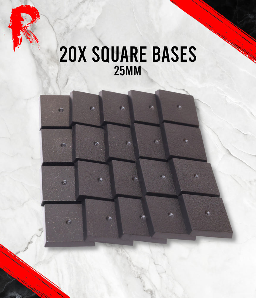 Ronin Games - 20 x 25mm Square Bases - RG4002