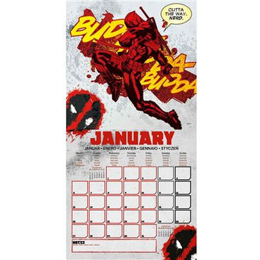 Deadpool Marvel Comic Art - 2025 Square Wall Calendar