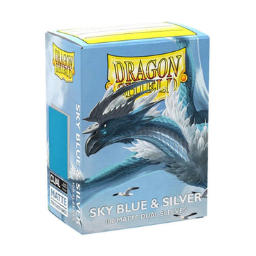 Dragon Shield: Sleeves – Matte Dual – Sky Blue & Silver