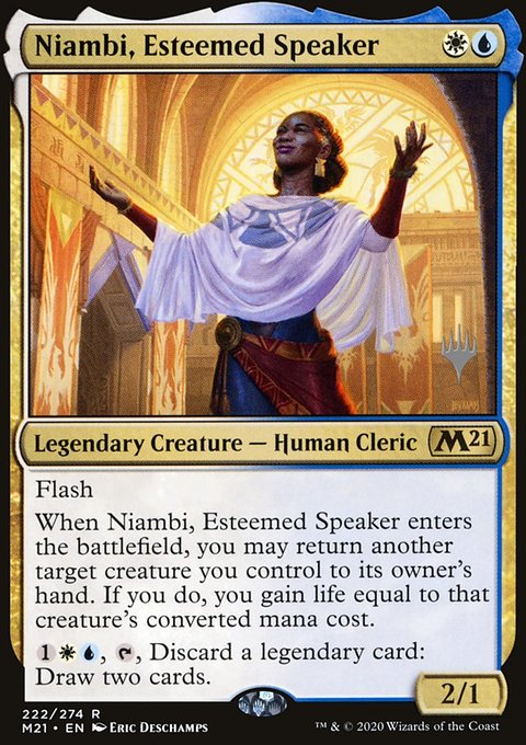 Niambi, Esteemed Speaker [Core Set 2021 Prerelease Promos]