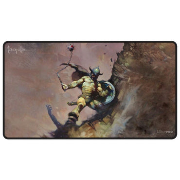 Ultra Pro: Frank Frazetta - "Warrior with Ball and Chain" Black Stitched Playmat