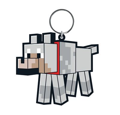 Minecraft - Wolf Pixel - Moulded Keyring