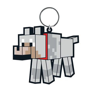 Minecraft - Wolf Pixel - Moulded Keyring