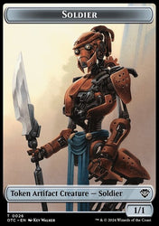 Drake // Soldier (0026) Double-Sided Token [Outlaws of Thunder Junction Commander Tokens]