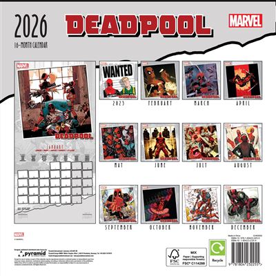 Marvel Deadpool - 2026 Square Wall Calendar