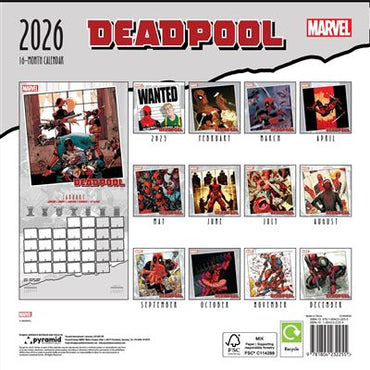 Marvel Deadpool - 2026 Square Wall Calendar