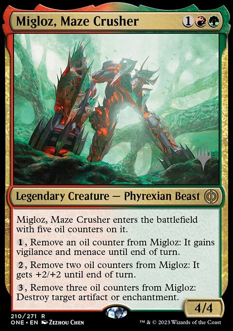 Migloz, Maze Crusher [Phyrexia: All Will Be One Prerelease Promos]