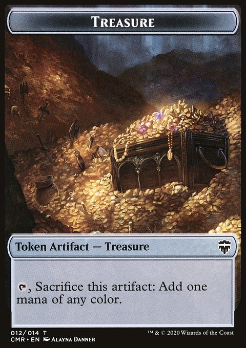 Thrull // Treasure Double-Sided Token [Commander Legends Tokens]