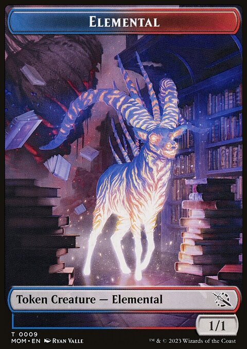 Elemental (9) // Teferi's Talent Emblem Double-Sided Token [March of the Machine Tokens]