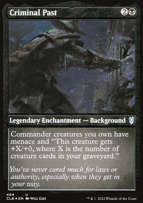 Criminal Past (Foil Etched) [Commander Legends: Battle for Baldur's Gate]