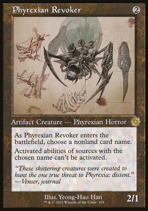 Phyrexian Revoker (Retro Schematic) (Serialized) [The Brothers' War Retro Artifacts]