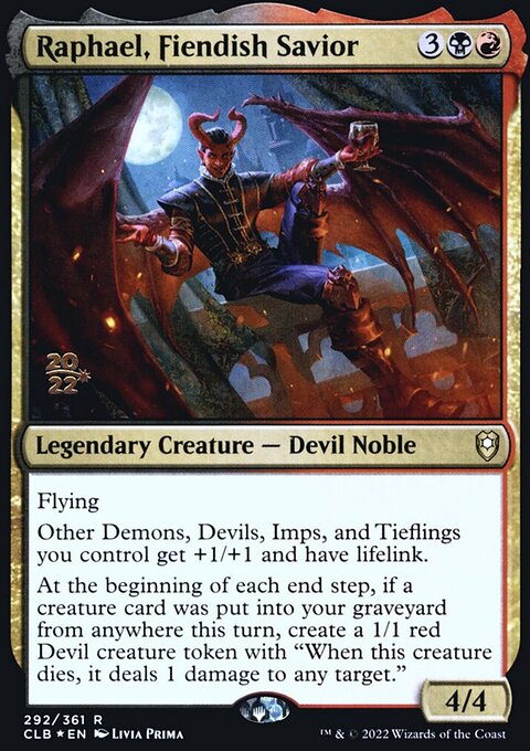 Raphael, Fiendish Savior [Commander Legends: Battle for Baldur's Gate Prerelease Promos]