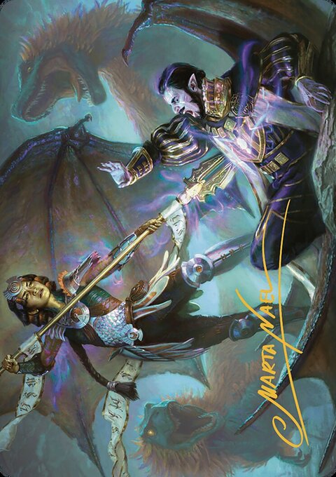 Huatli's Final Strike Art Card (Gold-Stamped Signature) [The Lost Caverns of Ixalan Art Series]