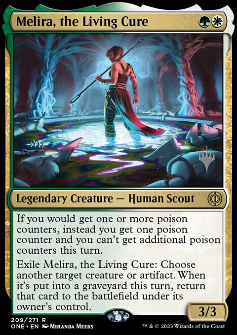 Melira, the Living Cure [Phyrexia: All Will Be One Prerelease Promos]