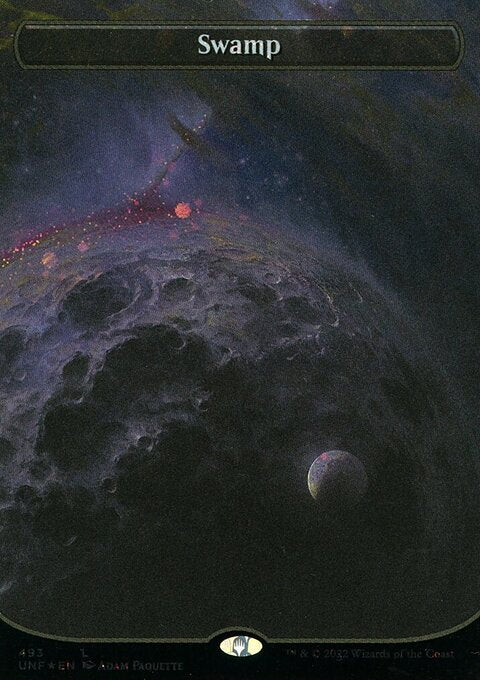 Swamp (493) (Orbital Space-ic Land) (Galaxy Foil) [Unfinity]