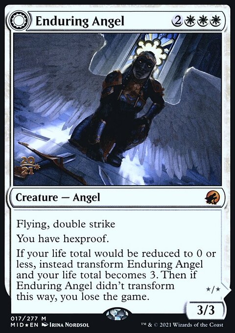 Enduring Angel // Angelic Enforcer [Innistrad: Midnight Hunt Prerelease Promos]