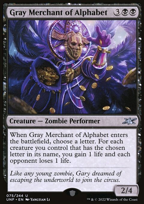 Gray Merchant of Alphabet [Unfinity]