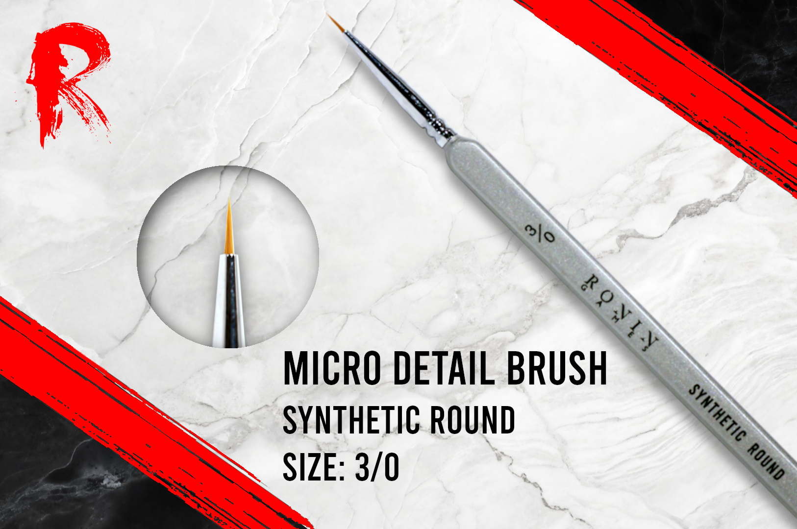 Ronin Games Brushes - Synthetic Round Brush No.3/0