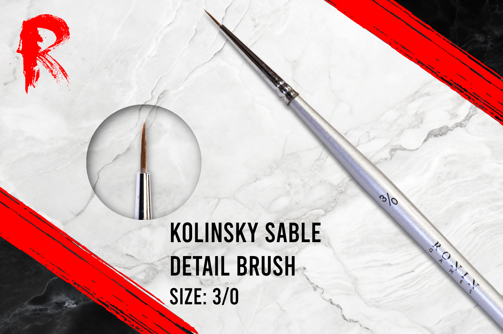 Ronin Games Brushes - Kolinsky Sable Brush No.3/0