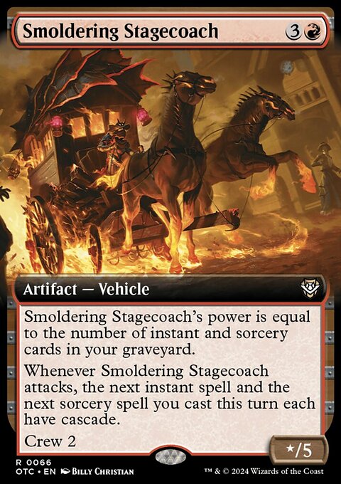 Smoldering Stagecoach (Extended Art) [Outlaws of Thunder Junction Commander]