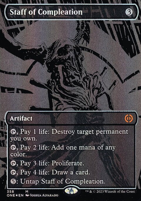 Staff of Compleation (Oil Slick Raised Foil) [Phyrexia: All Will Be One]