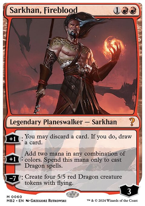 Sarkhan, Fireblood (White Border) [Mystery Booster 2]