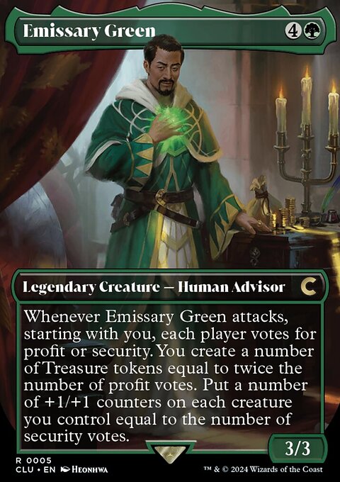 Emissary Green (Borderless) [Ravnica: Clue Edition]