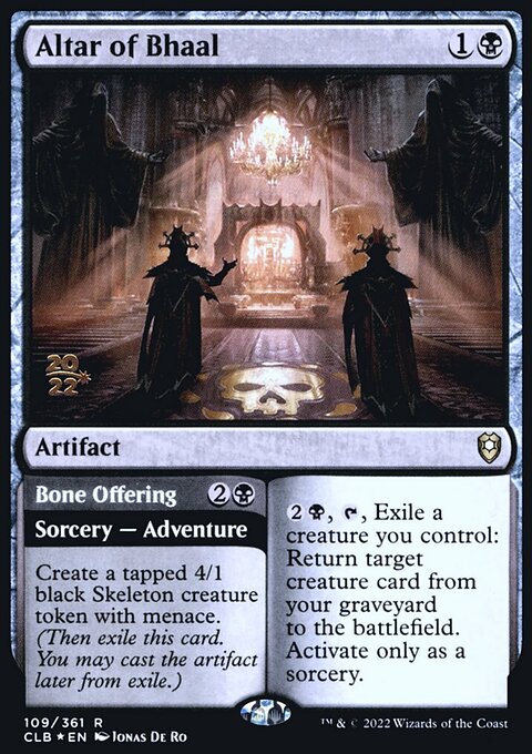 Altar of Bhaal // Bone Offering [Commander Legends: Battle for Baldur's Gate Prerelease Promos]