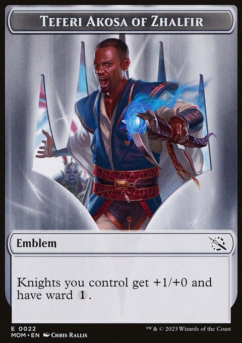 Elemental (2) // Teferi Akosa of Zhalfir Emblem Double-Sided Token [March of the Machine Tokens]