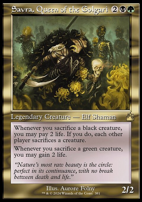 Savra, Queen of the Golgari (Retro) (Serialized) [Ravnica Remastered]