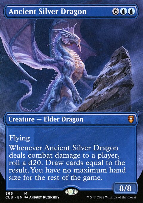 Ancient Silver Dragon (Borderless Alternate Art) [Commander Legends: Battle for Baldur's Gate]