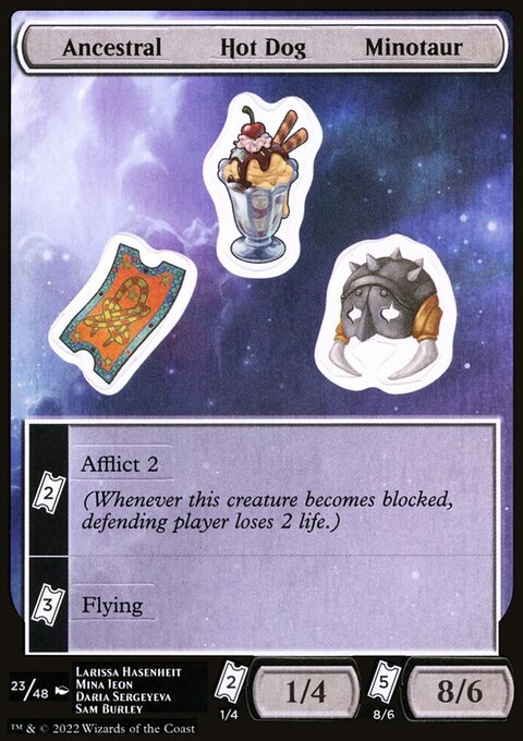 Ancestral Hot Dog Minotaur [Unfinity Stickers]