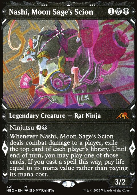 Nashi, Moon Sage's Scion (Showcase) (Foil Etched) [Kamigawa: Neon Dynasty]