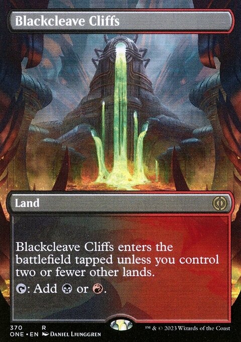 Blackcleave Cliffs (Borderless Alternate Art) [Phyrexia: All Will Be One]