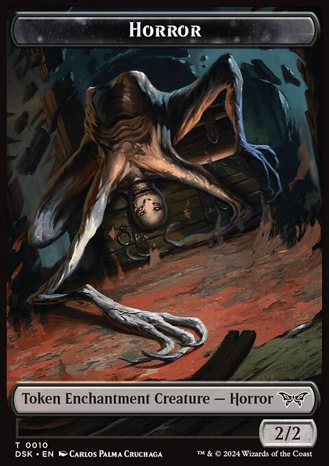 Horror // Glimmer Double-Sided Token [Duskmourn: House of Horror Tokens]