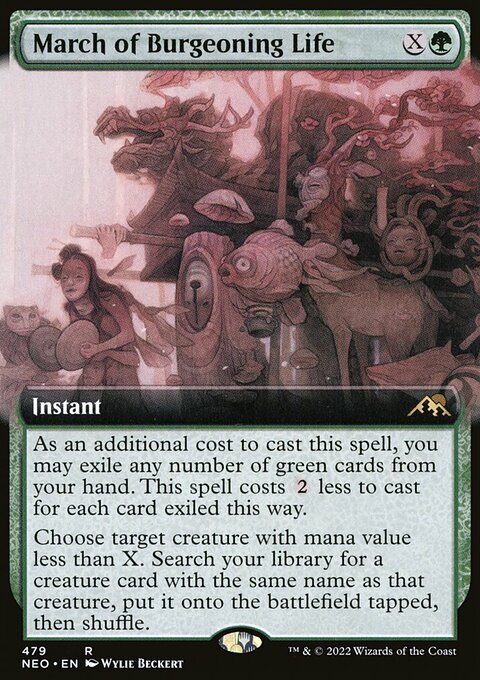 March of Burgeoning Life (Extended Art) [Kamigawa: Neon Dynasty]