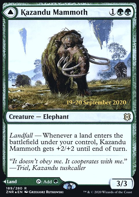Kazandu Mammoth // Kazandu Valley [Zendikar Rising Prerelease Promos]