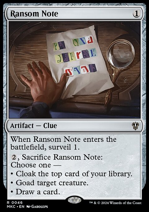 Ransom Note (0046) [Murders at Karlov Manor Commander]