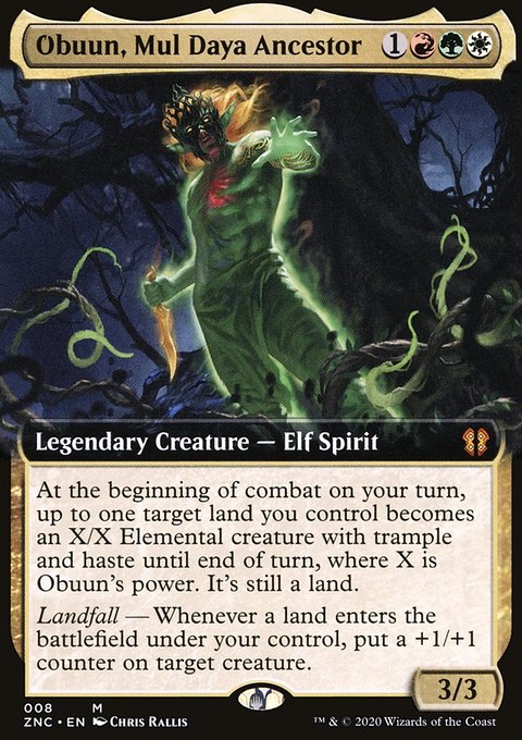 Obuun, Mul Daya Ancestor (Extended Art) [Zendikar Rising Commander]