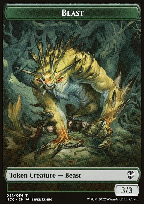 Beast // Saproling Double-Sided Token [Streets of New Capenna Commander Tokens]