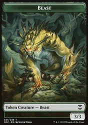 Beast // Saproling Double-Sided Token [Streets of New Capenna Commander Tokens]