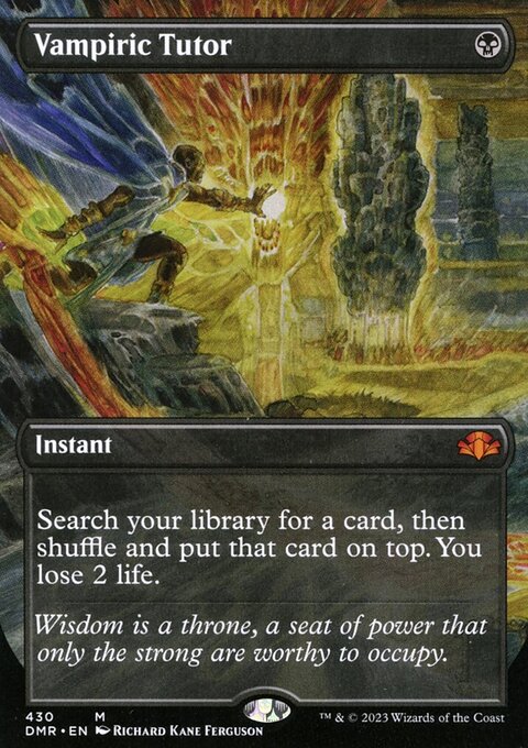 Vampiric Tutor (Borderless Alternate Art) [Dominaria Remastered]
