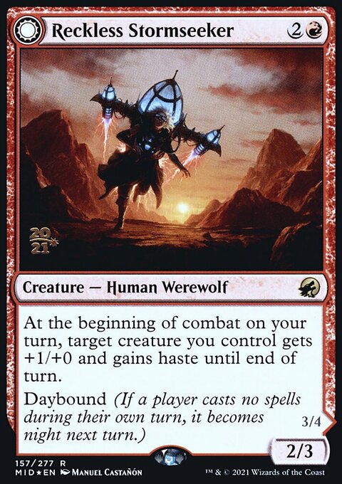 Reckless Stormseeker // Storm-Charged Slasher [Innistrad: Midnight Hunt Prerelease Promos]