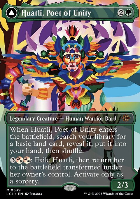 Huatli, Poet of Unity // Roar of the Fifth People (Borderless) [The Lost Caverns of Ixalan]